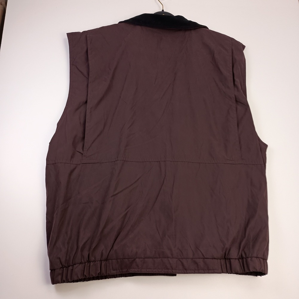 Perry Ellis Mens Large Brown Fleece Lined Full Zip Vest - Picture 2 of 9